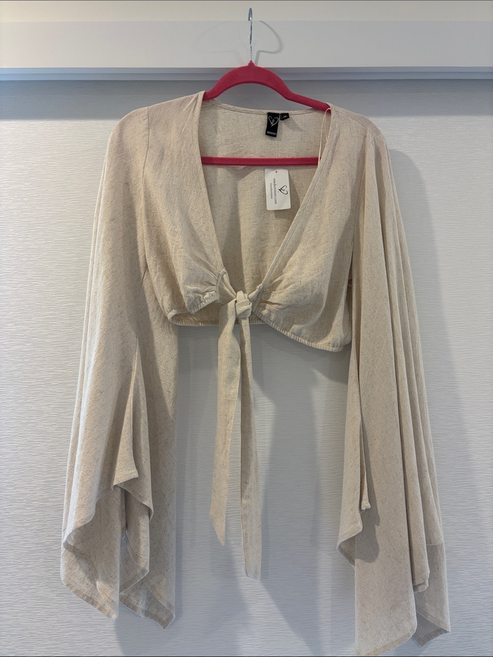 NWT Windsor Cream Knit Butterfly Sleeve Crop Top